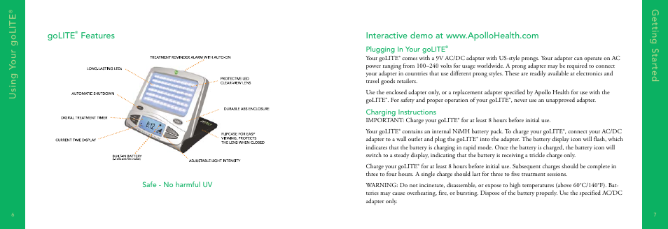 Ge tt in g s ta rt e d | Philips HF3228-60 User Manual | Page 6 / 11