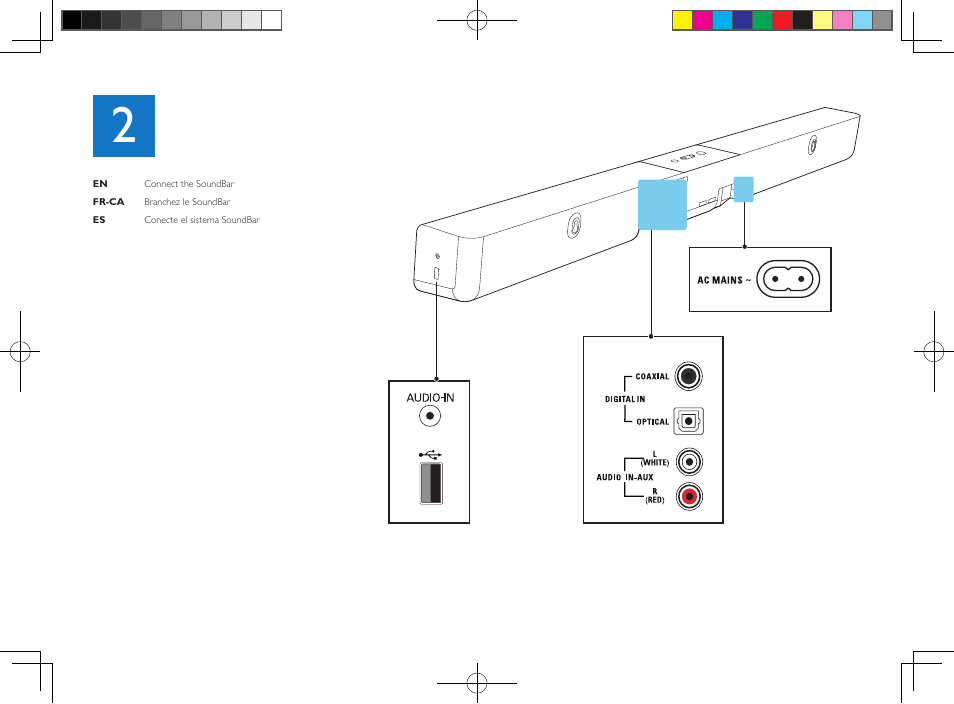 Philips Soundbar speaker HTL5110 Virtual surround Wireless subwoofer Opt Coax Aux in Audio in Bluetooth® User Manual | Page 5 / 16