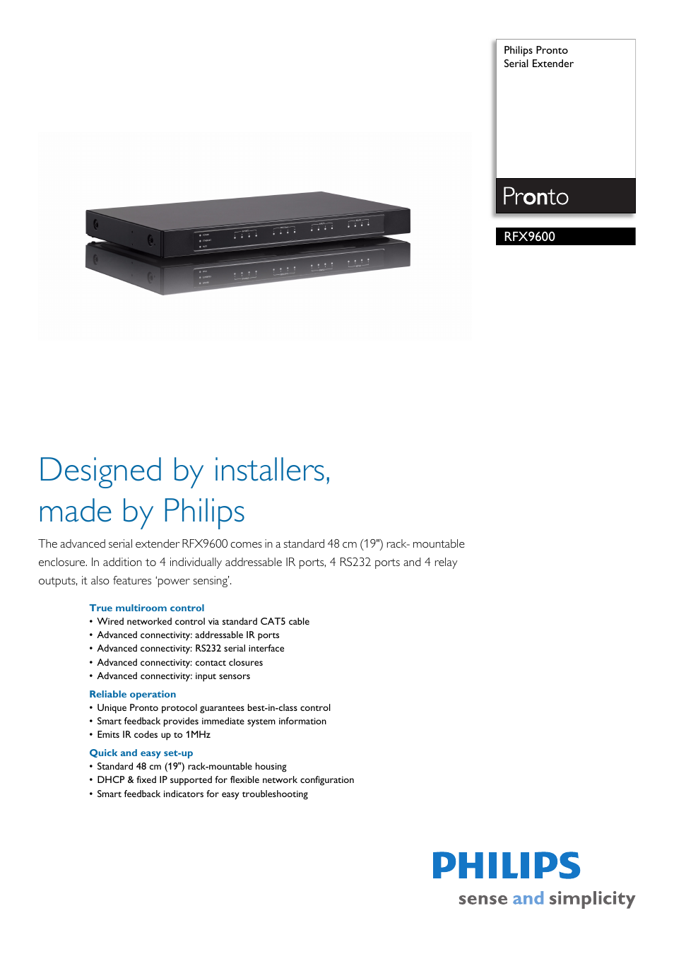 Philips RFX9600-37 User Manual | 2 pages