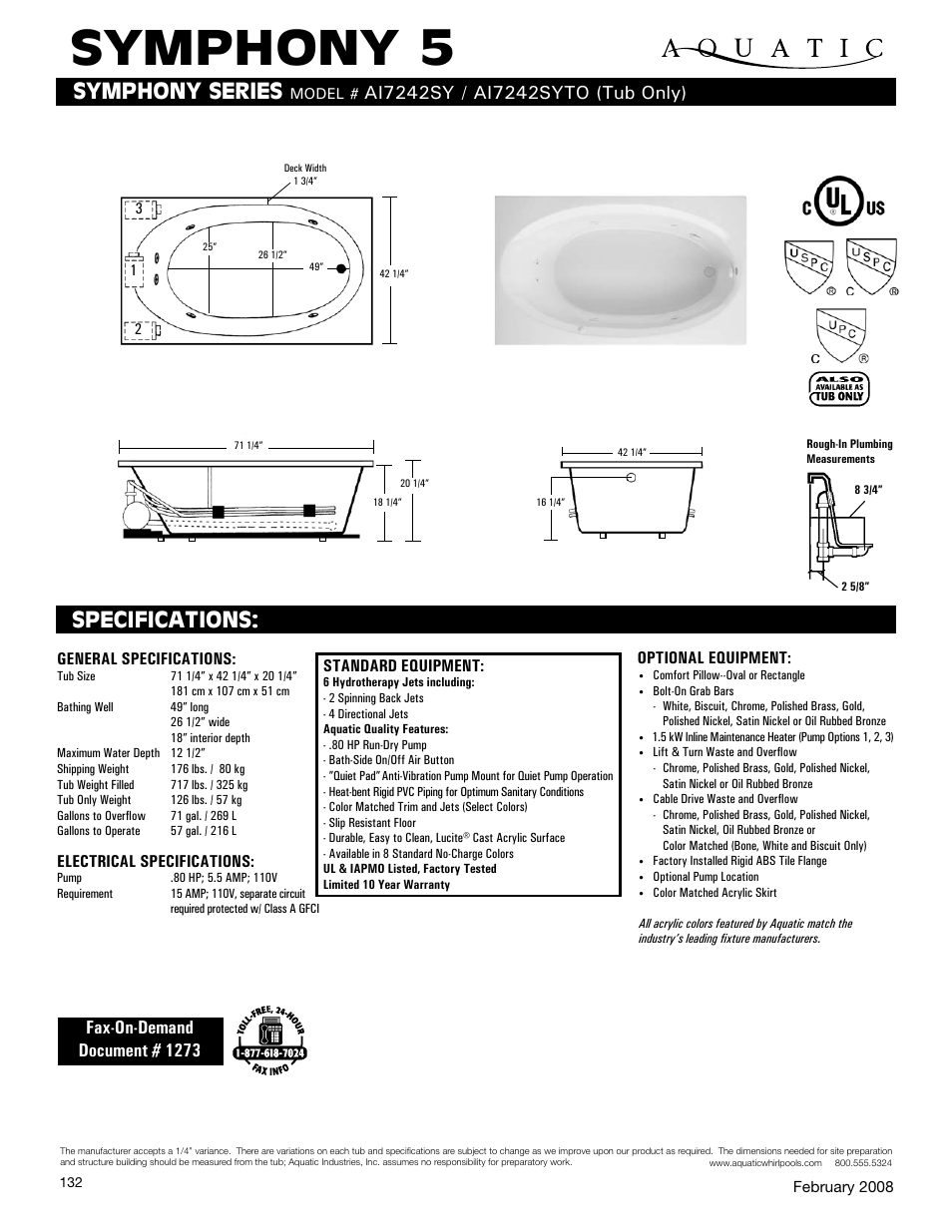 Aquatic AI7242SYTO User Manual | 1 page