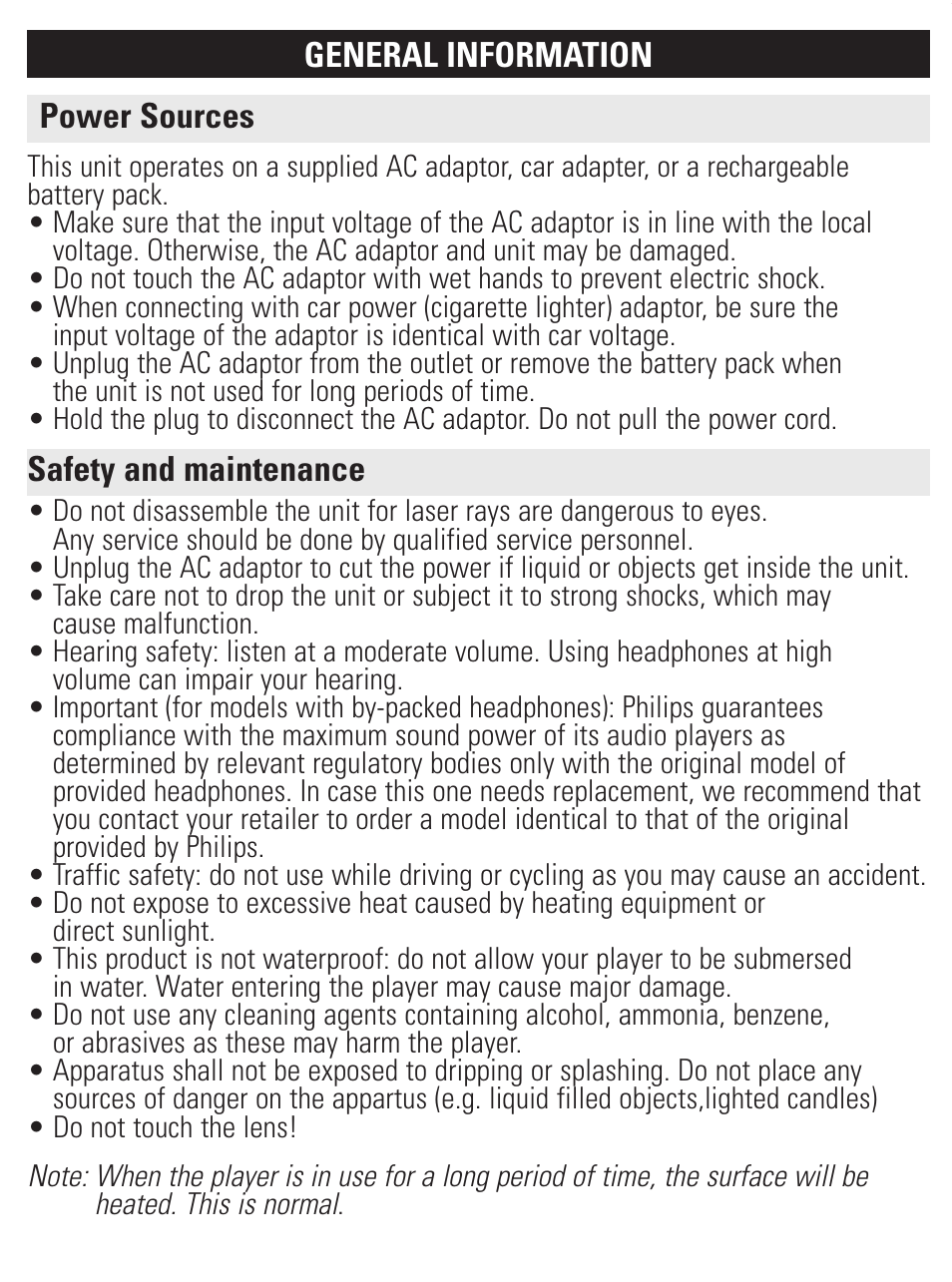 Philips PET1002-37B User Manual | Page 9 / 31