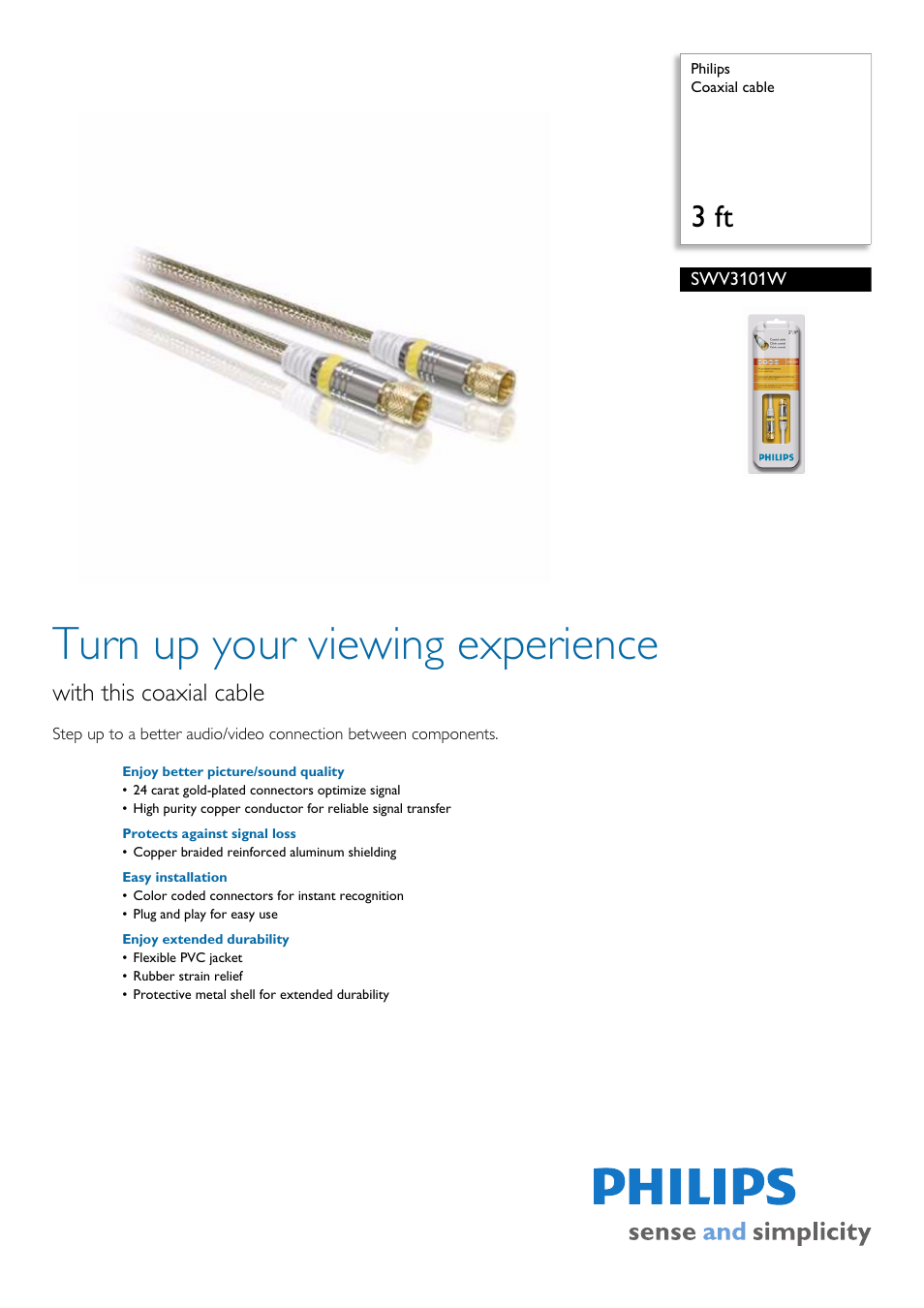 Philips SWV3101W-27 User Manual | 2 pages