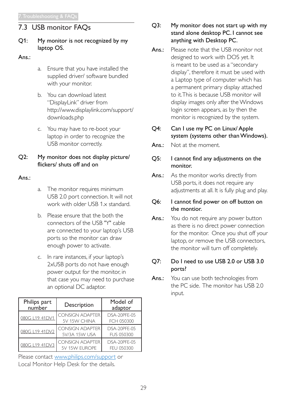 3 usb monitor faqs | Philips 221S3UCB-00 User Manual | Page 31 / 32