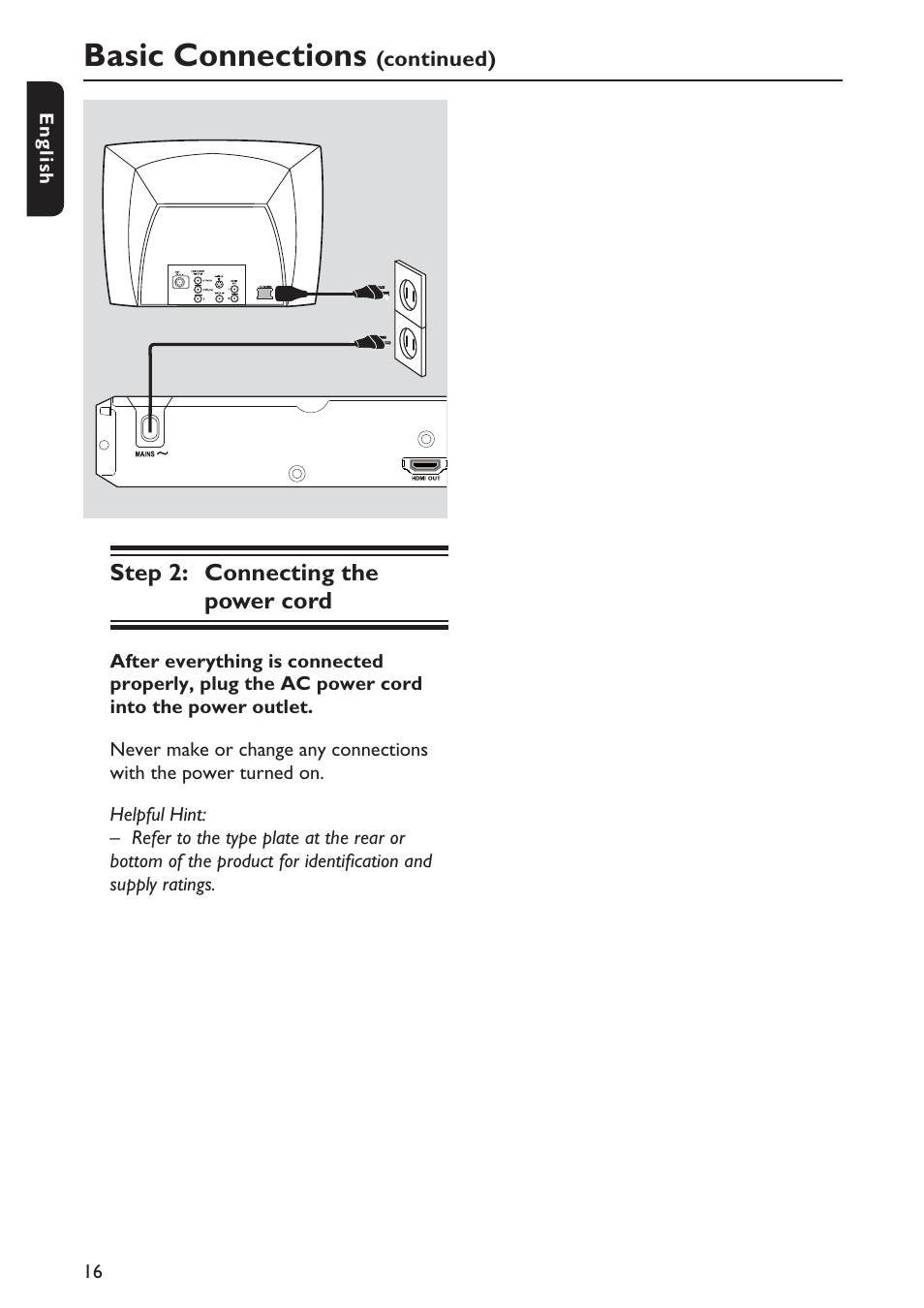 Basic connections | Philips DVP5990-F7 User Manual | Page 16 / 58