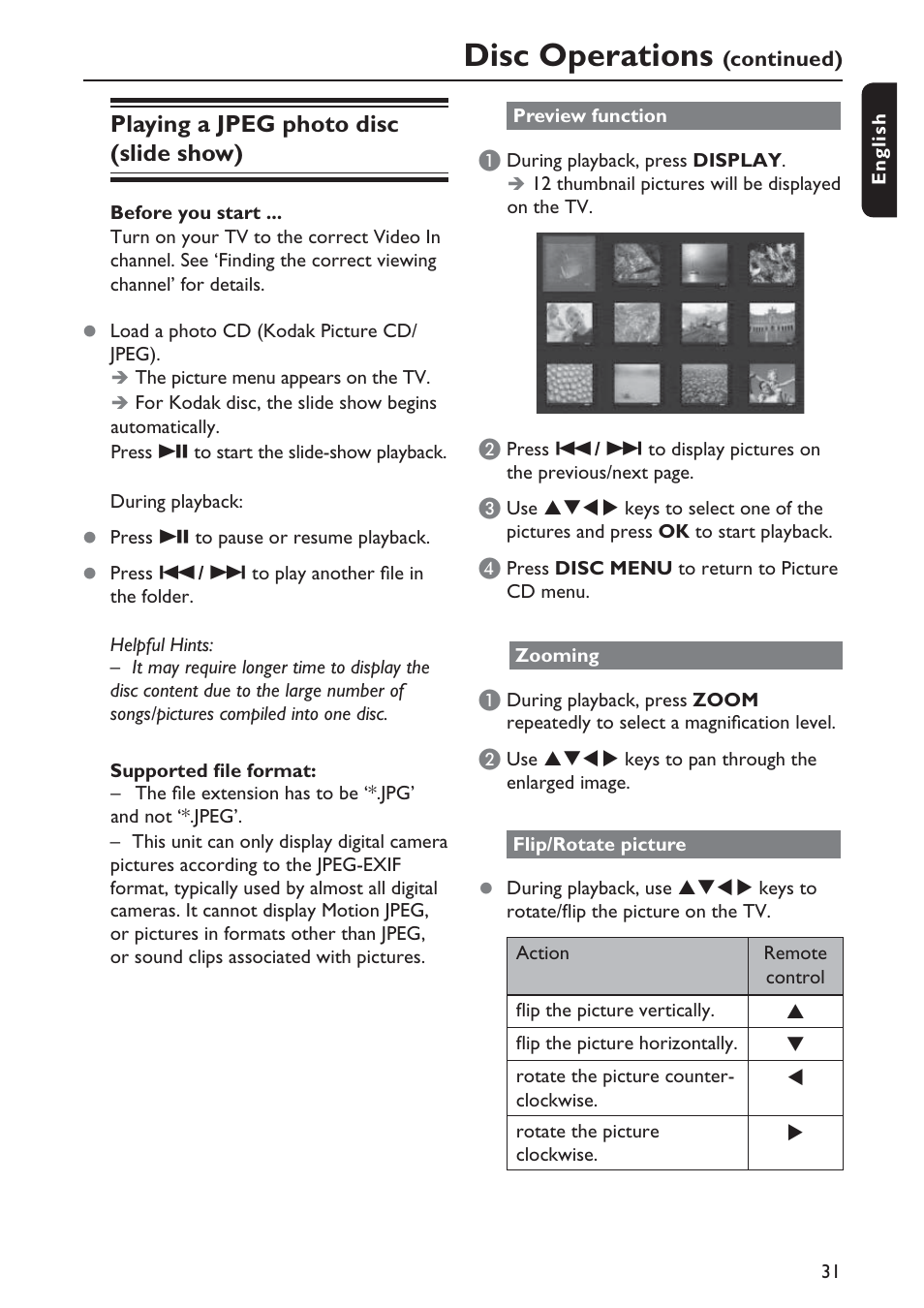 Disc operations | Philips DVP5990-F7 User Manual | Page 31 / 58