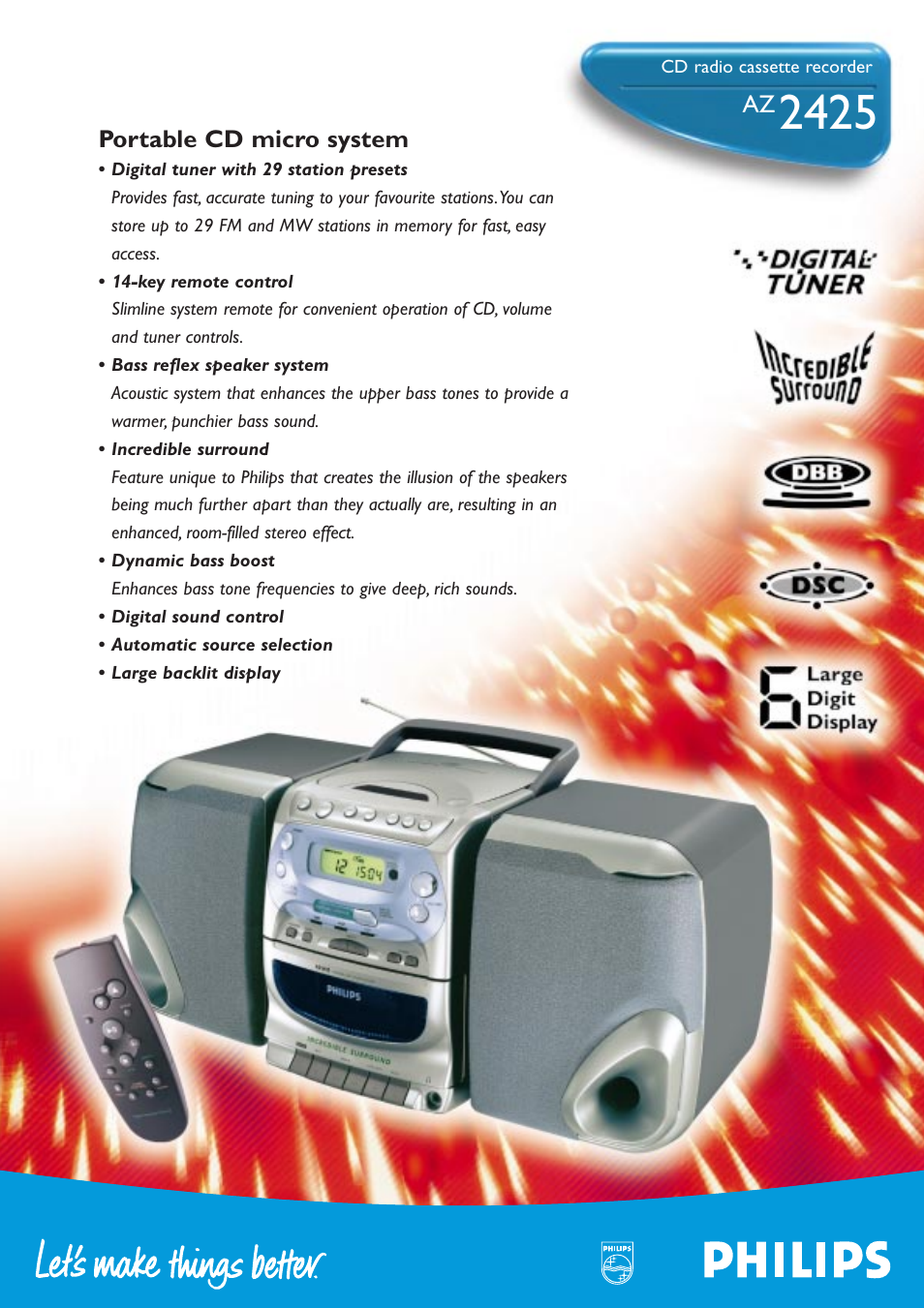 Philips AZ2425-17 User Manual | 2 pages