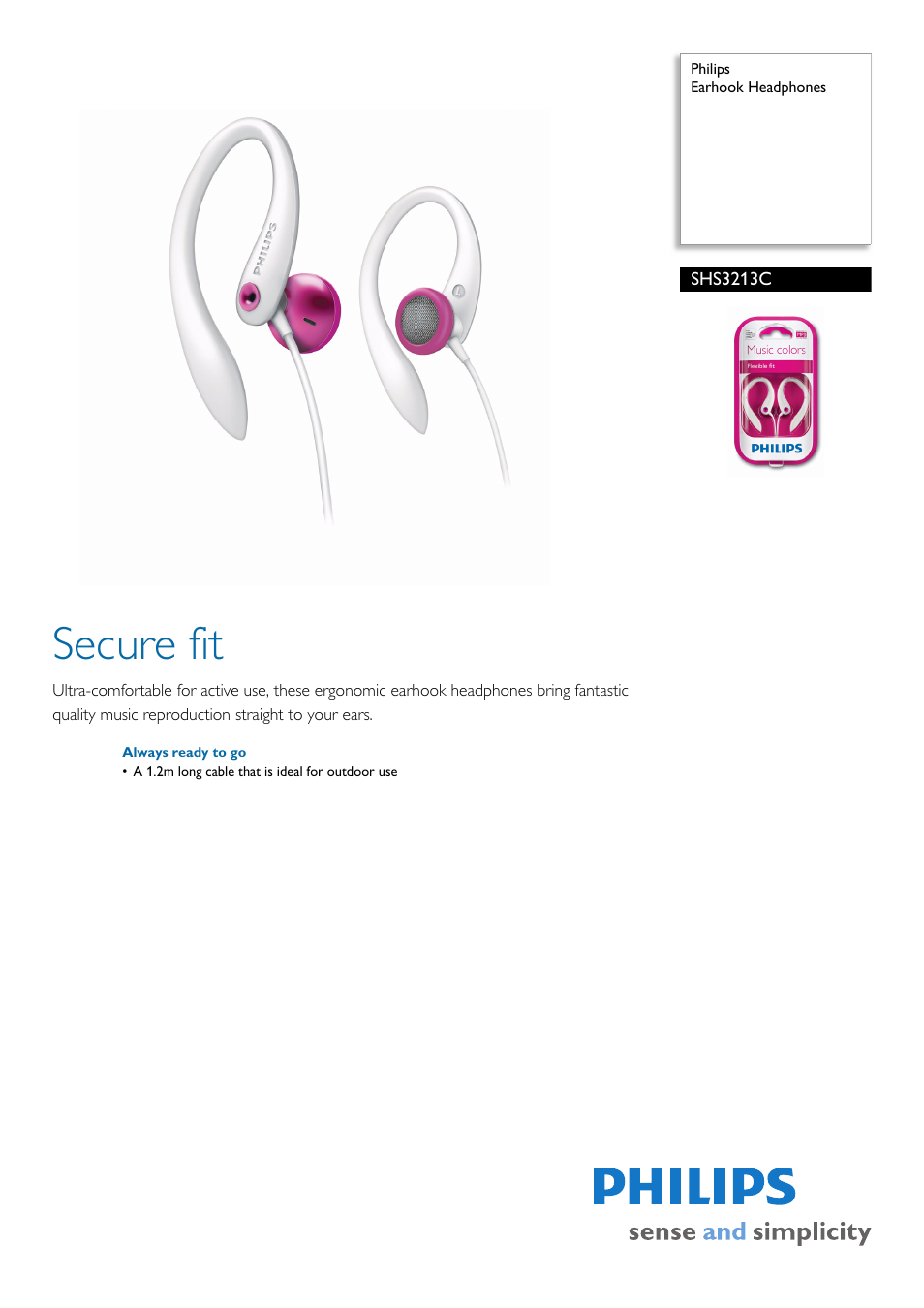 Philips SHS3213C-28 User Manual | 2 pages