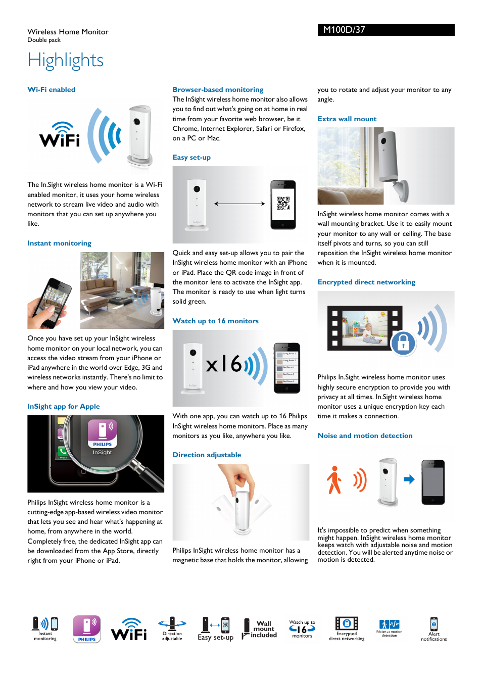 Highlights | Philips M100D-37 User Manual | Page 2 / 3