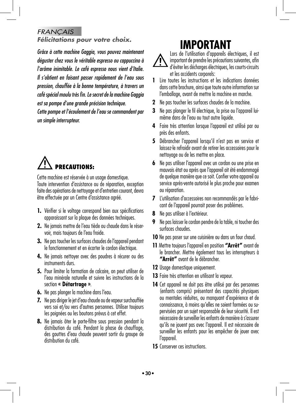 Important | Philips 10002533 User Manual | Page 32 / 76