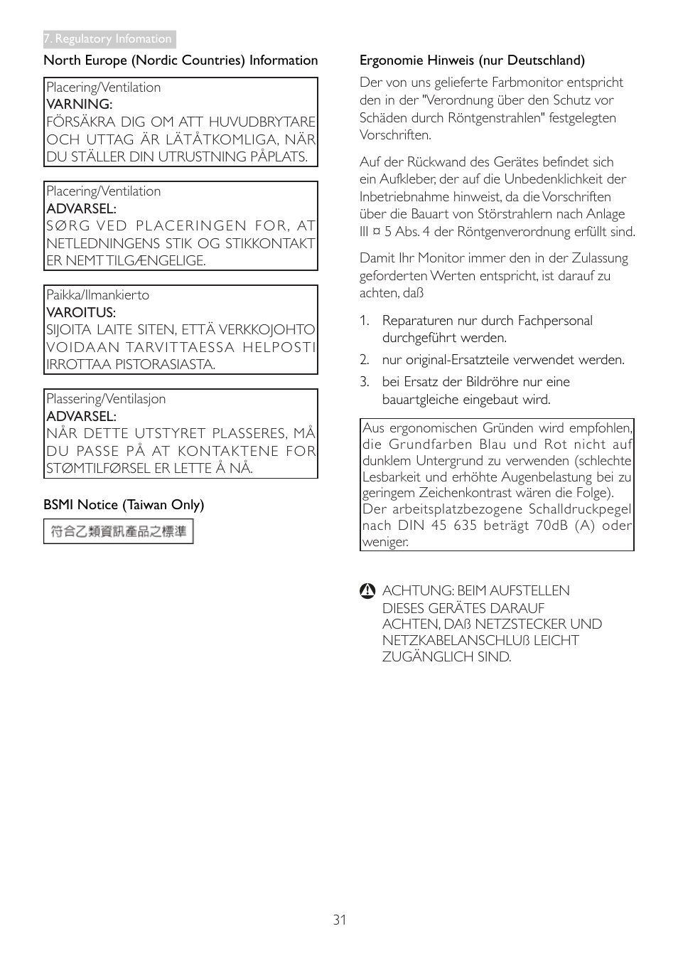 Philips 273G3DHSW-27 User Manual | Page 33 / 45