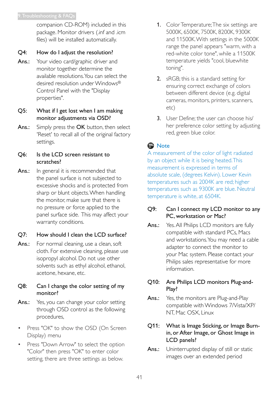 Philips 273G3DHSW-27 User Manual | Page 43 / 45