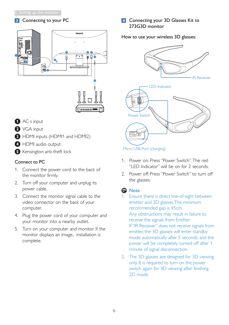 Philips 273G3DHSW-27 User Manual | Page 8 / 45