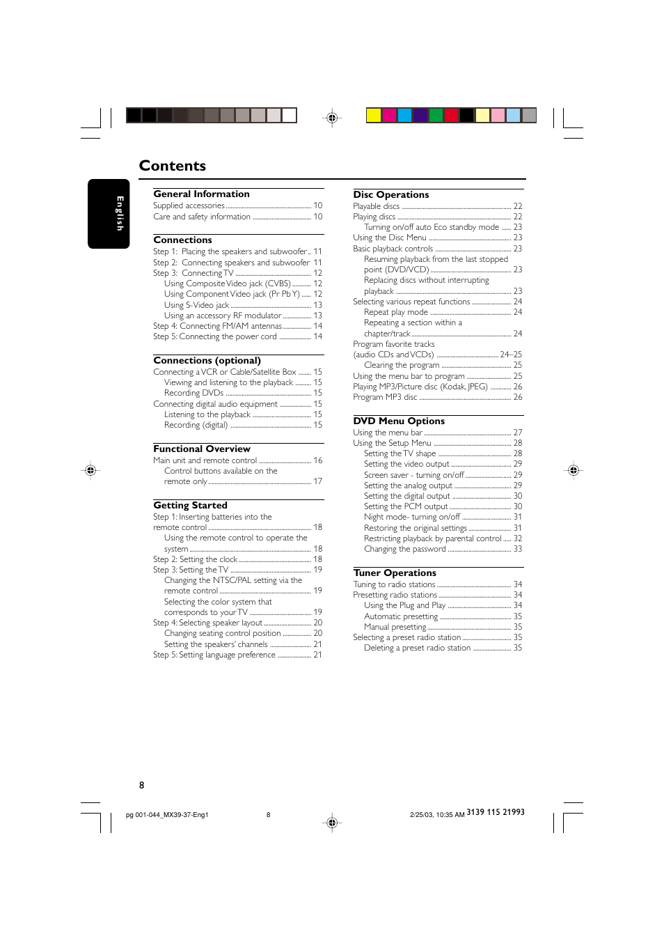 Philips MX3950D-98 User Manual | Page 8 / 44