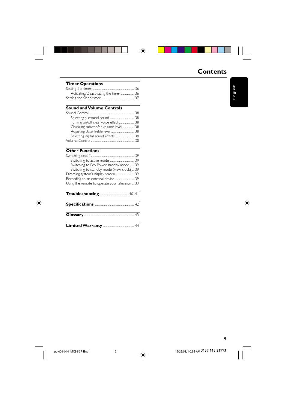 Philips MX3950D-98 User Manual | Page 9 / 44