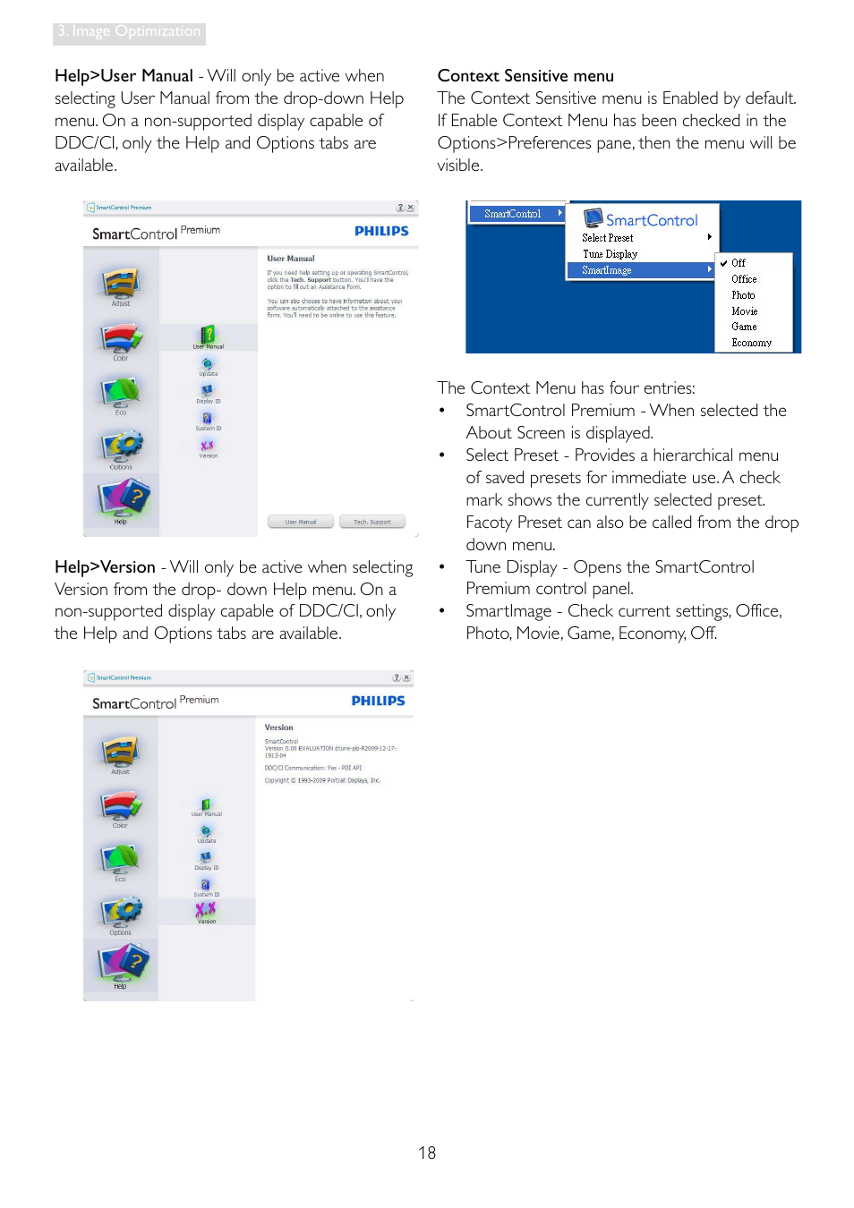 Philips Brilliance LED monitor 241P3LES P-line 24" - 61 cm with SmartImage User Manual | Page 20 / 61