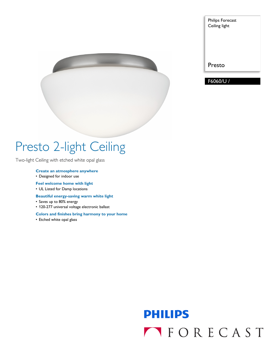 Philips F6060U User Manual | 2 pages