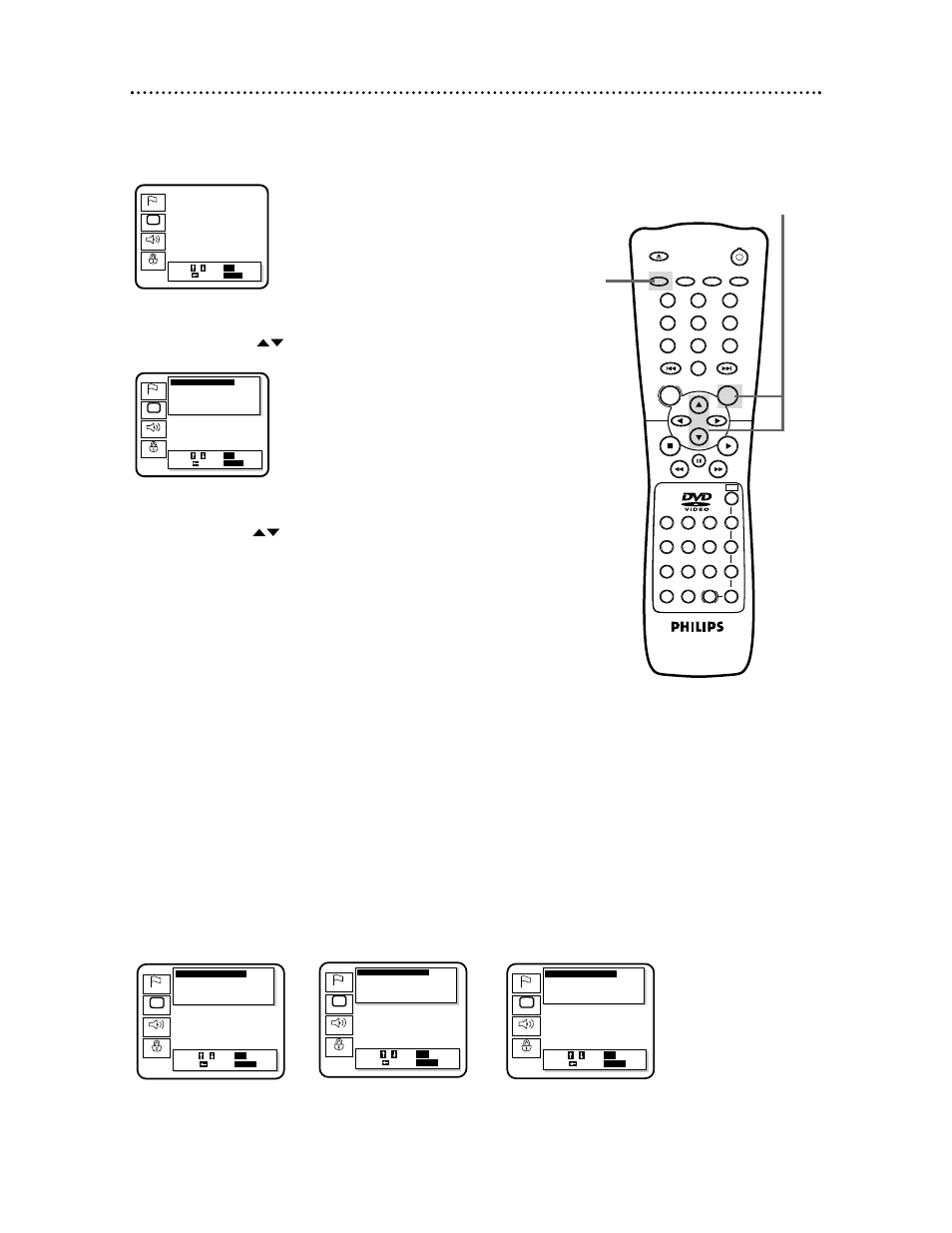 40 audio settings, Downmix mode, Dynamic range down sampling | Philips DVD782CH99 User Manual | Page 40 / 55