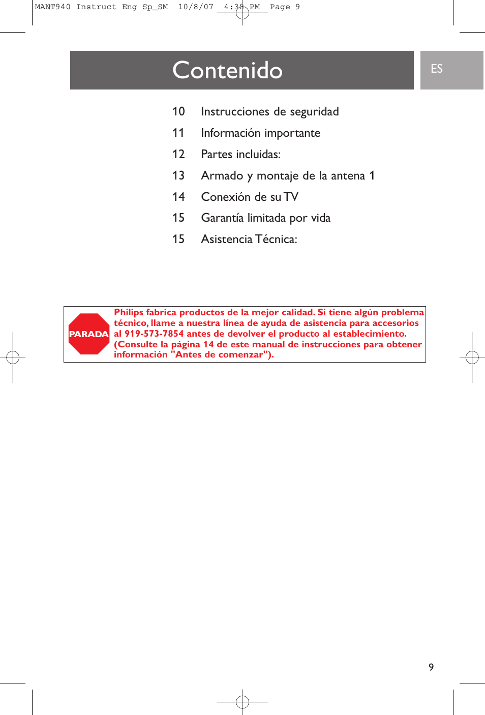 Philips US2-MANT940 User Manual | Page 9 / 16