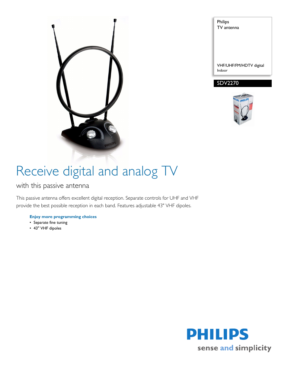 Philips SDV2270-17 User Manual | 2 pages