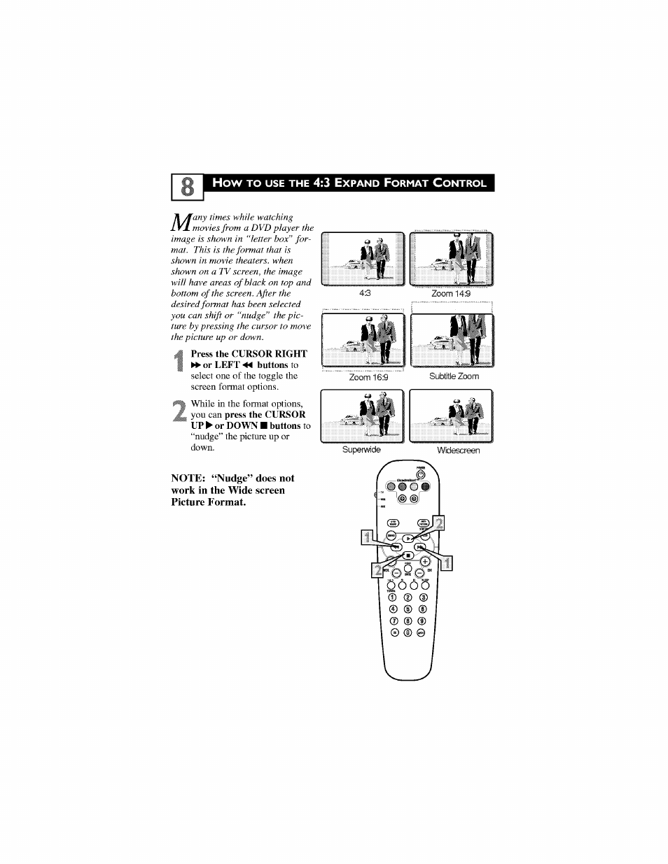 M press the cursor right i ►►or left ma buttons to | Philips 30PW6341-37 User Manual | Page 12 / 42