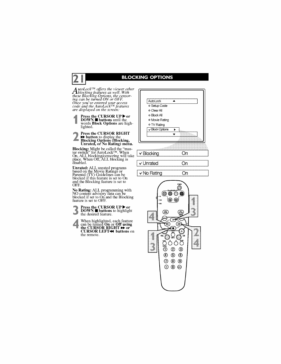 V blocking, Blocking options | Philips 30PW6341-37 User Manual | Page 25 / 42