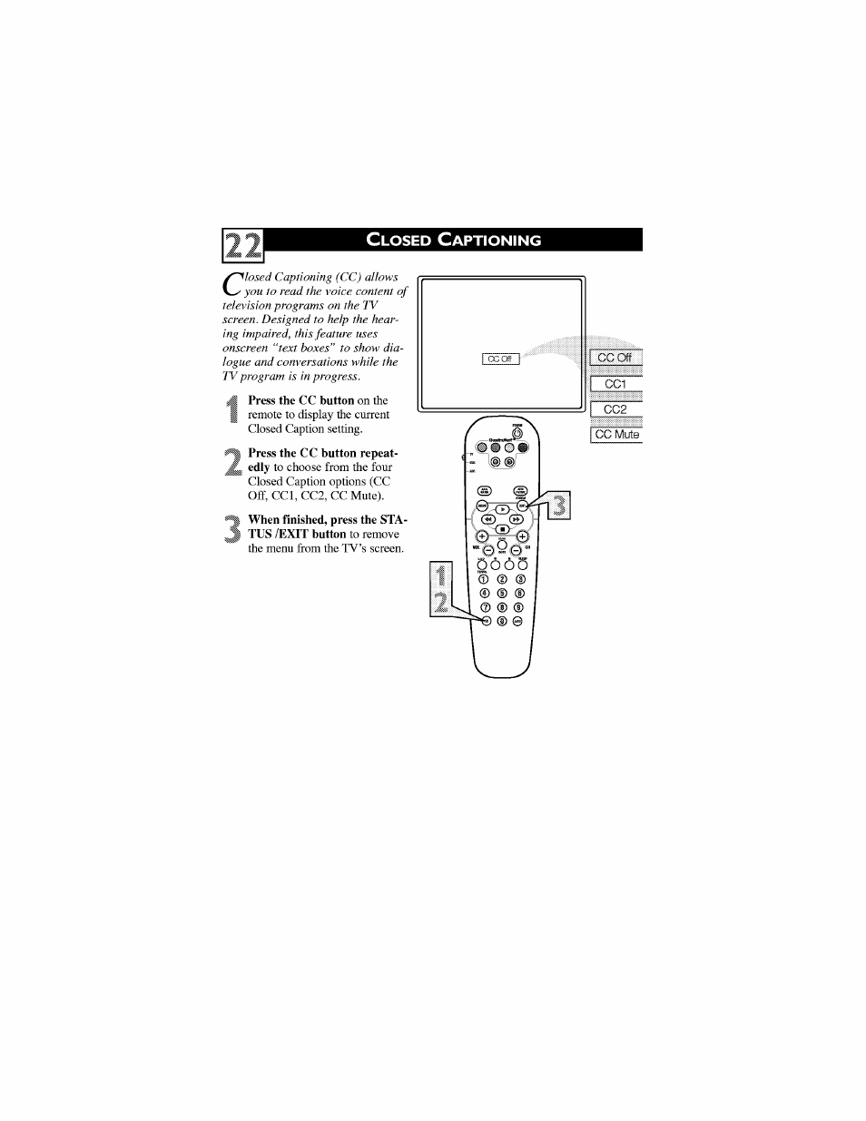 Closed captioning | Philips 30PW6341-37 User Manual | Page 26 / 42