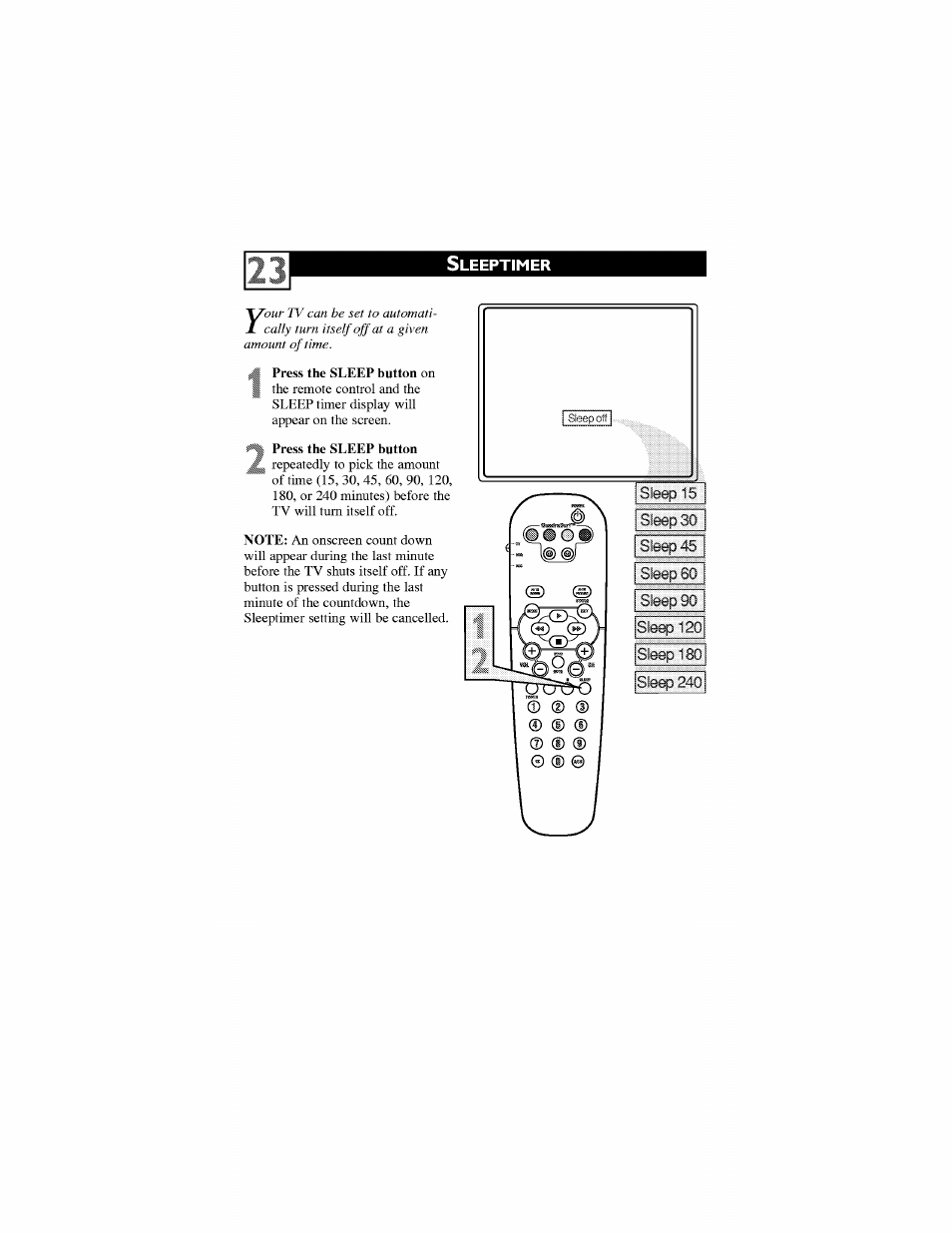 Sleeptimer | Philips 30PW6341-37 User Manual | Page 27 / 42