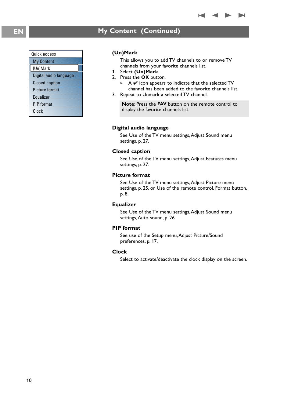 My content (continued) | Philips 42PF9631D-37E User Manual | Page 12 / 64