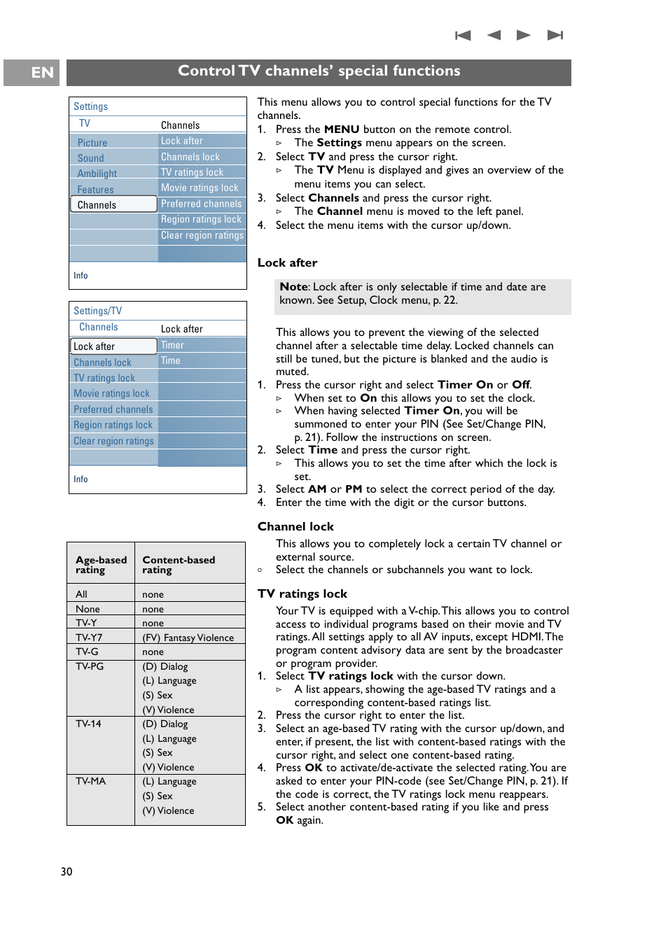 Control tv channels’ special functions | Philips 42PF9631D-37E User Manual | Page 32 / 64