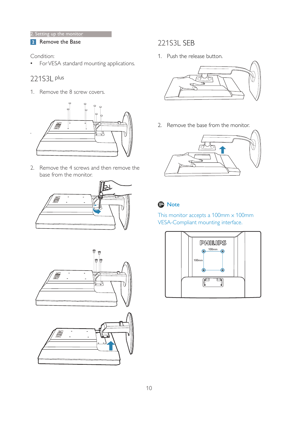 221s3 l, 221s3 l seb | Philips 221S3SB-27 User Manual | Page 12 / 48