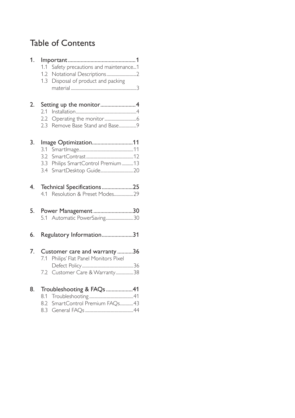 Philips 221S3SB-27 User Manual | Page 2 / 48