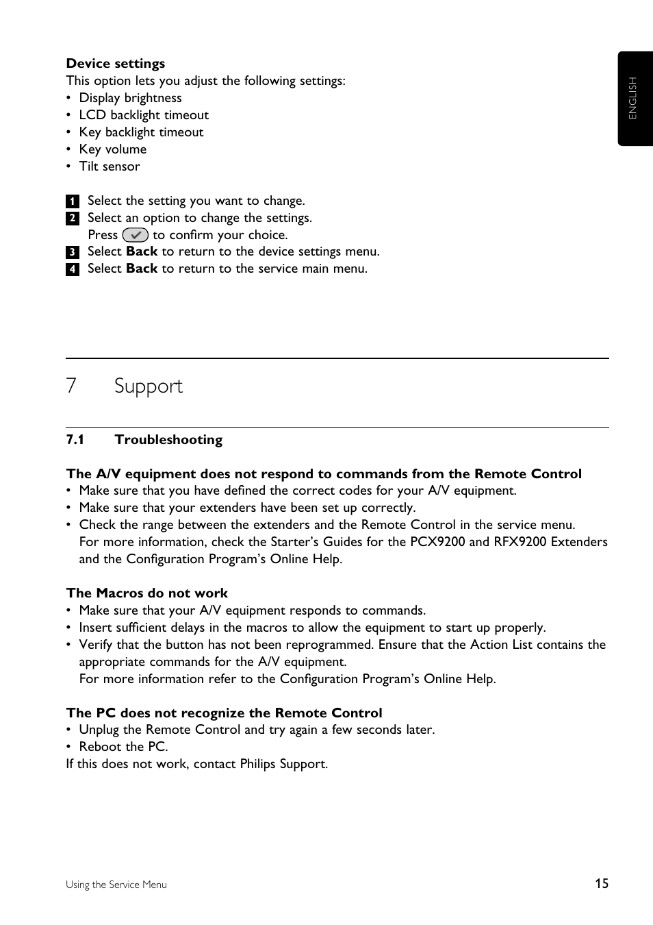 7support | Philips TSU9200-37 User Manual | Page 15 / 48