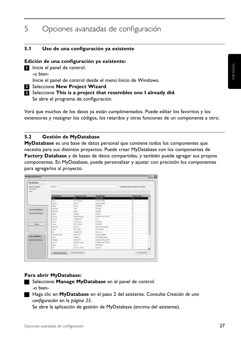 5opciones avanzadas de configuración | Philips TSU9200-37 User Manual | Page 27 / 48