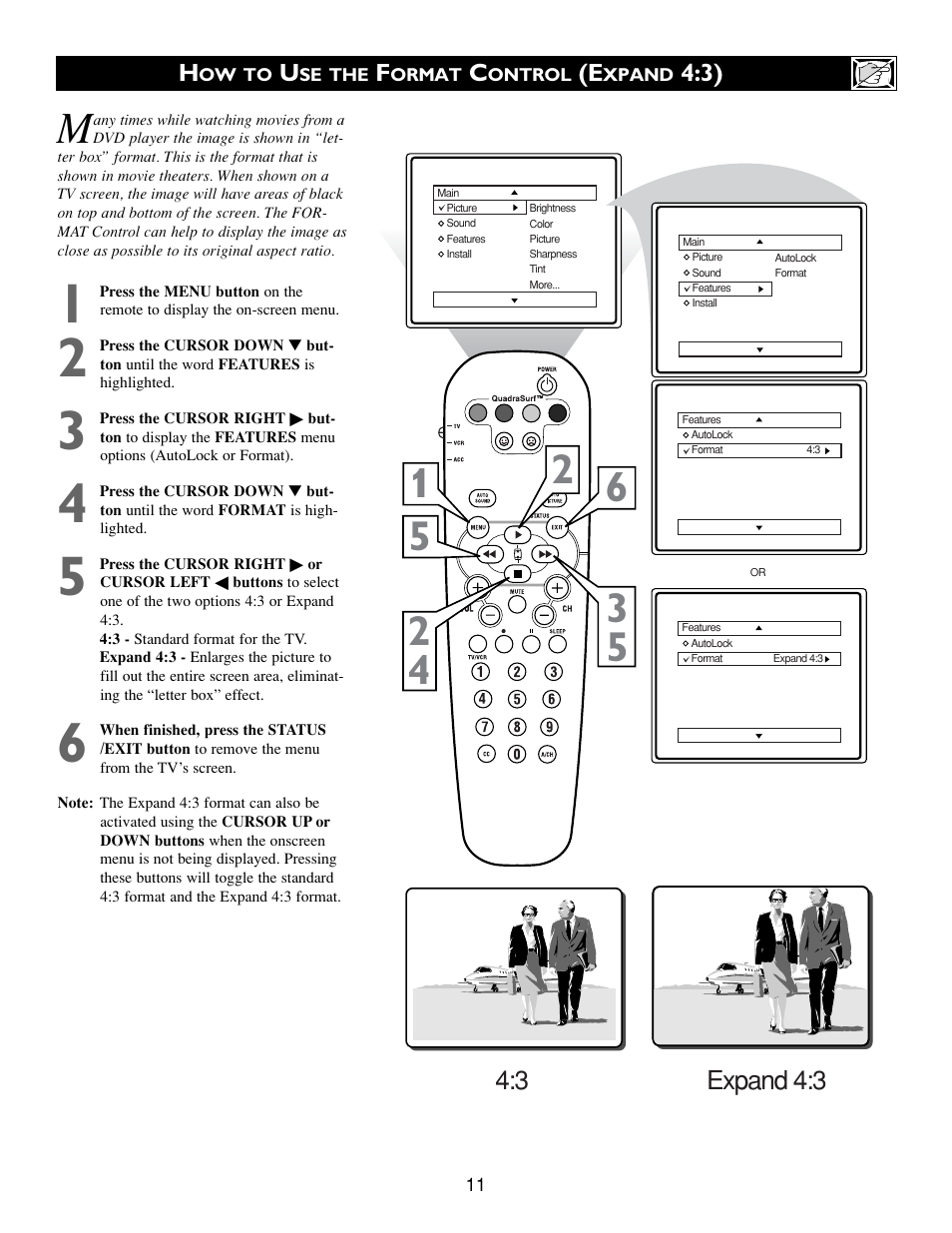 3 expand 4:3 | Philips 27PT643F User Manual | Page 11 / 40