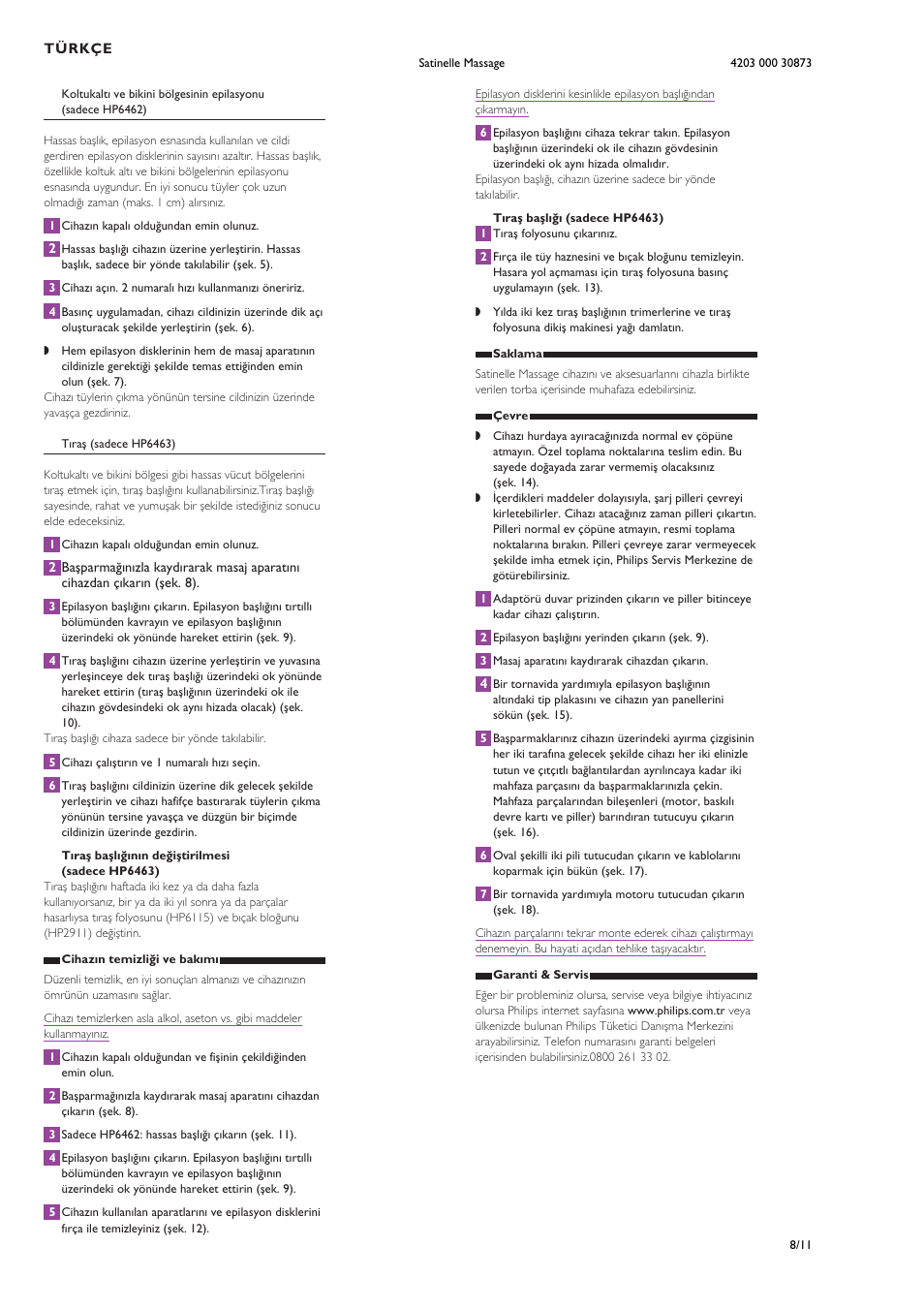 Philips HP6461-00 User Manual | Page 8 / 11