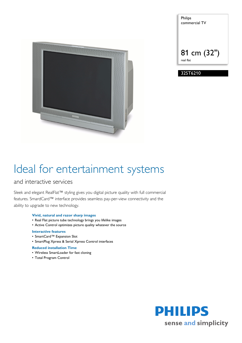 Philips 32ST6210-27B User Manual | 2 pages