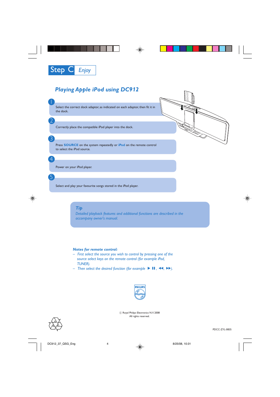 Enjoy | Philips DC912-37 User Manual | Page 4 / 4