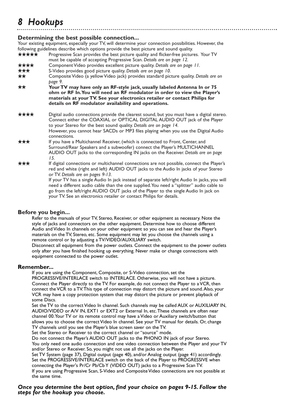 8 hookups | Philips DVD765SA User Manual | Page 8 / 55