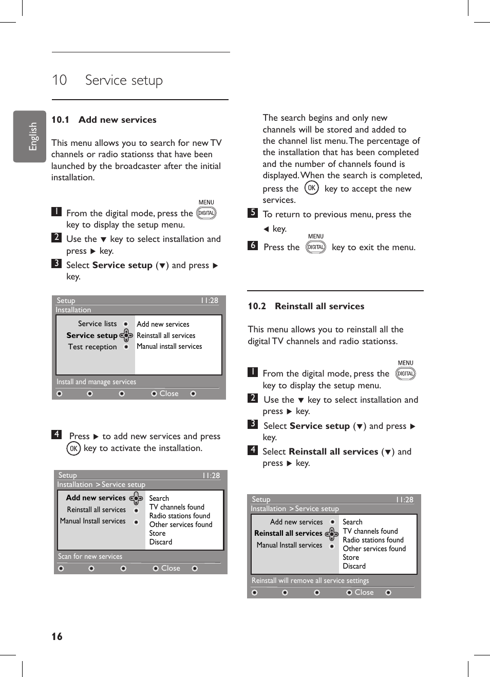 10 service setup | Philips 42PFL7682D-12 User Manual | Page 20 / 56