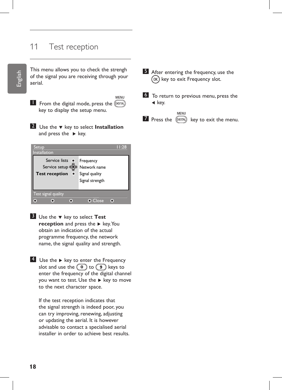 11 test reception | Philips 42PFL7682D-12 User Manual | Page 22 / 56