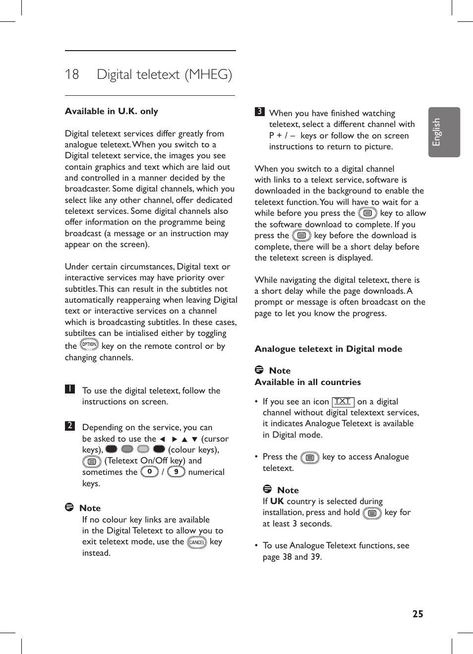 18 digital teletext (mheg) | Philips 42PFL7682D-12 User Manual | Page 29 / 56