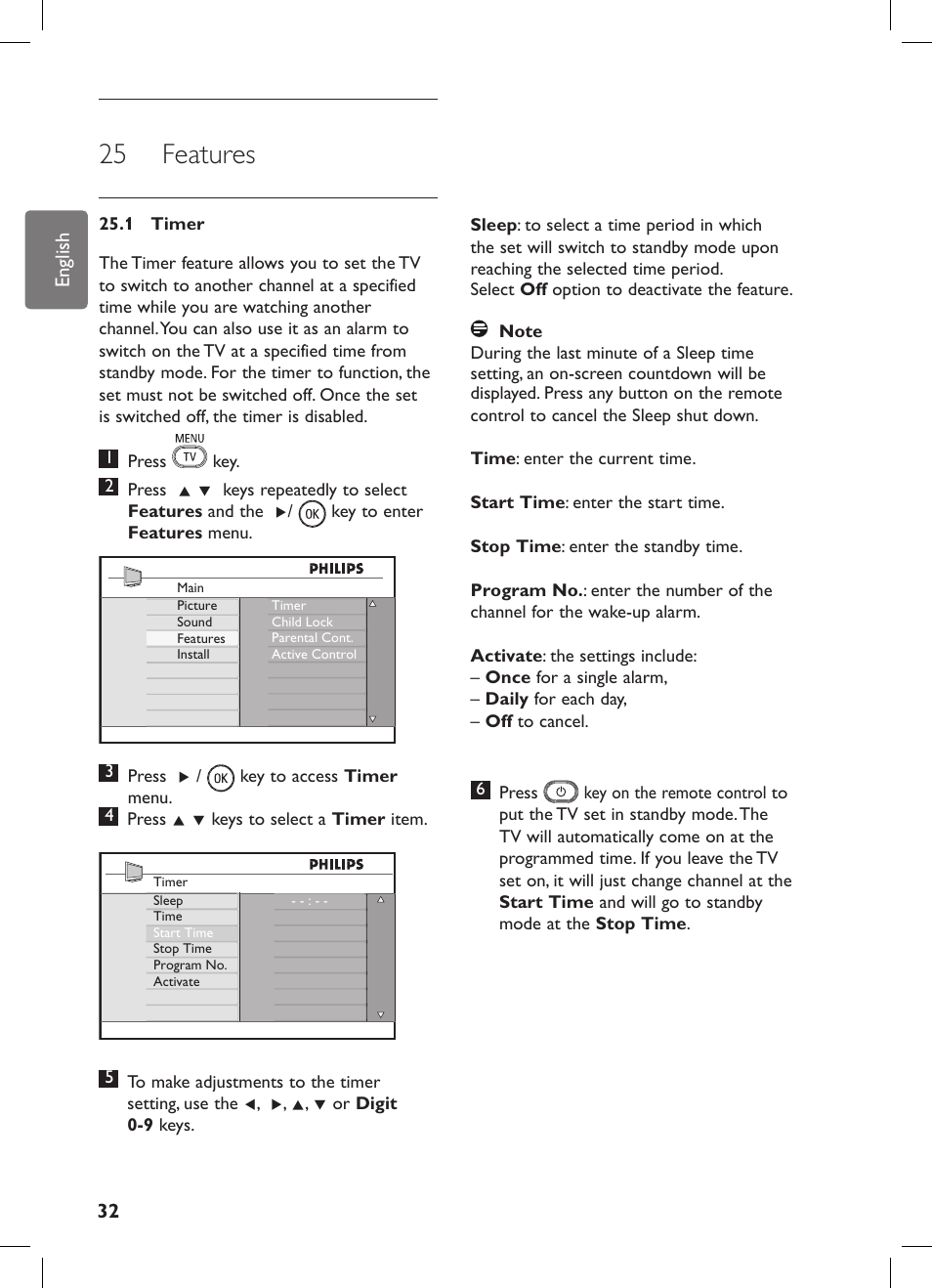 25 features | Philips 42PFL7682D-12 User Manual | Page 36 / 56