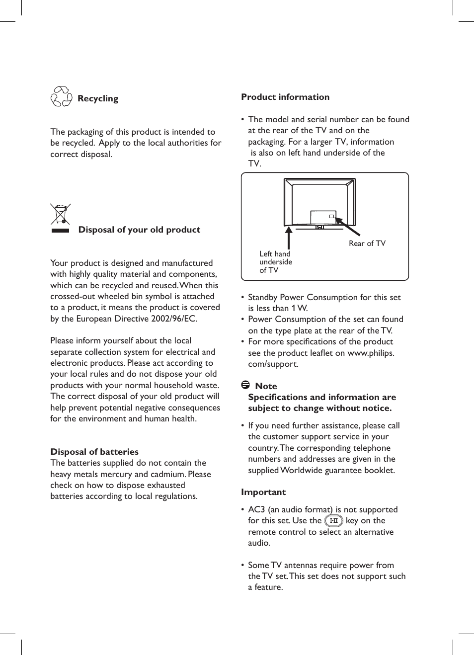 Philips 42PFL7682D-12 User Manual | Page 4 / 56