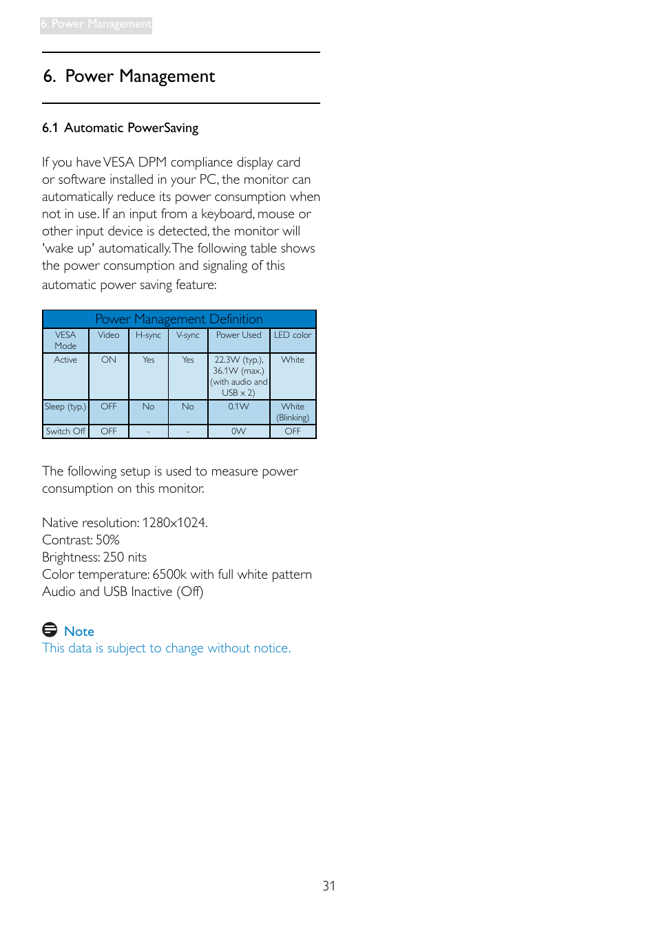 Power management | Philips 19B4LPCB-27 User Manual | Page 33 / 51