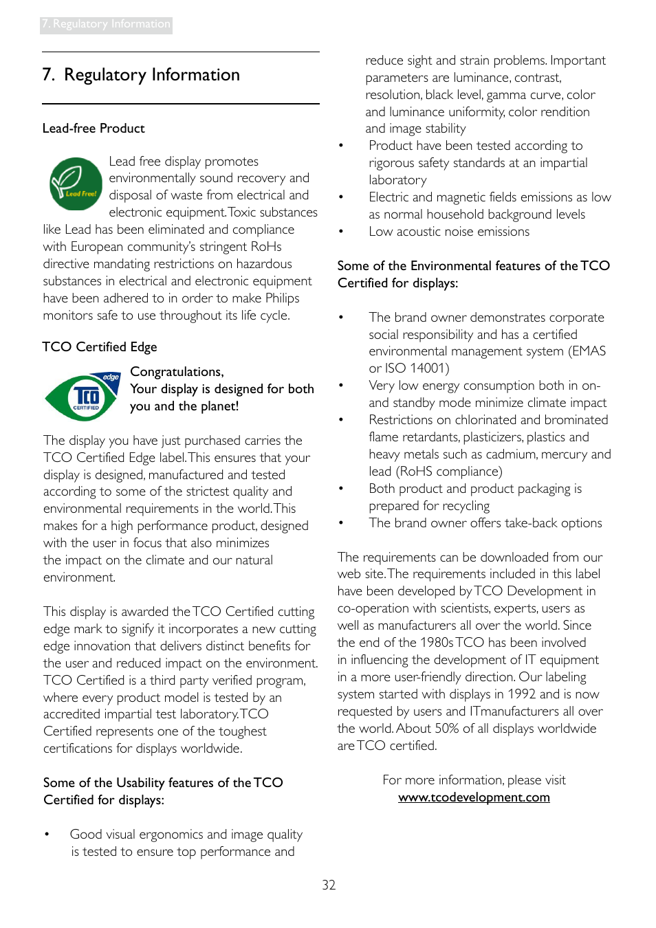 Regulatory information | Philips 19B4LPCB-27 User Manual | Page 34 / 51