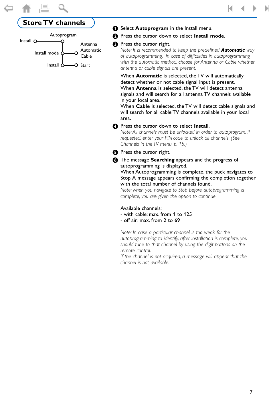 Store tv channels | Philips 32PF9996-37 User Manual | Page 11 / 38