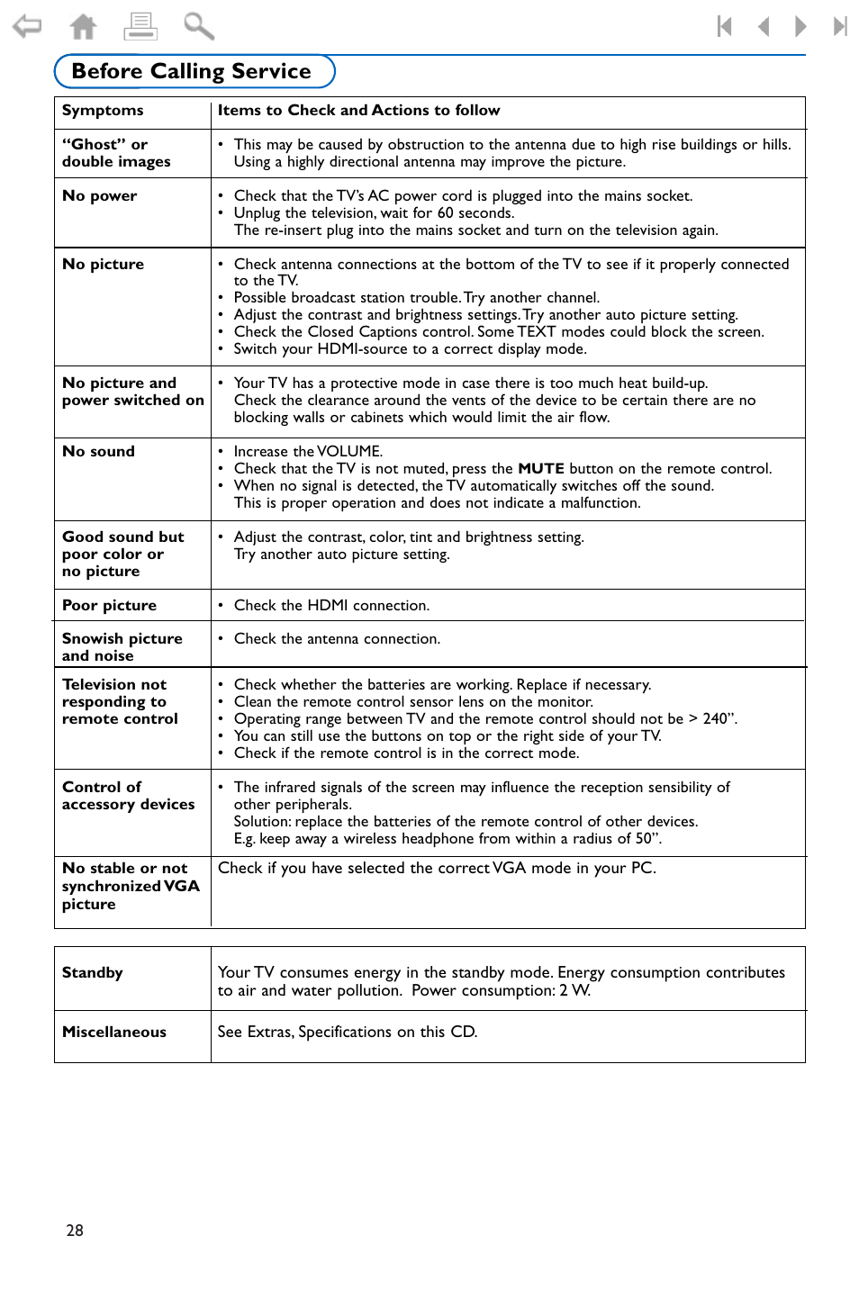 Before calling service, Tips | Philips 32PF9996-37 User Manual | Page 32 / 38