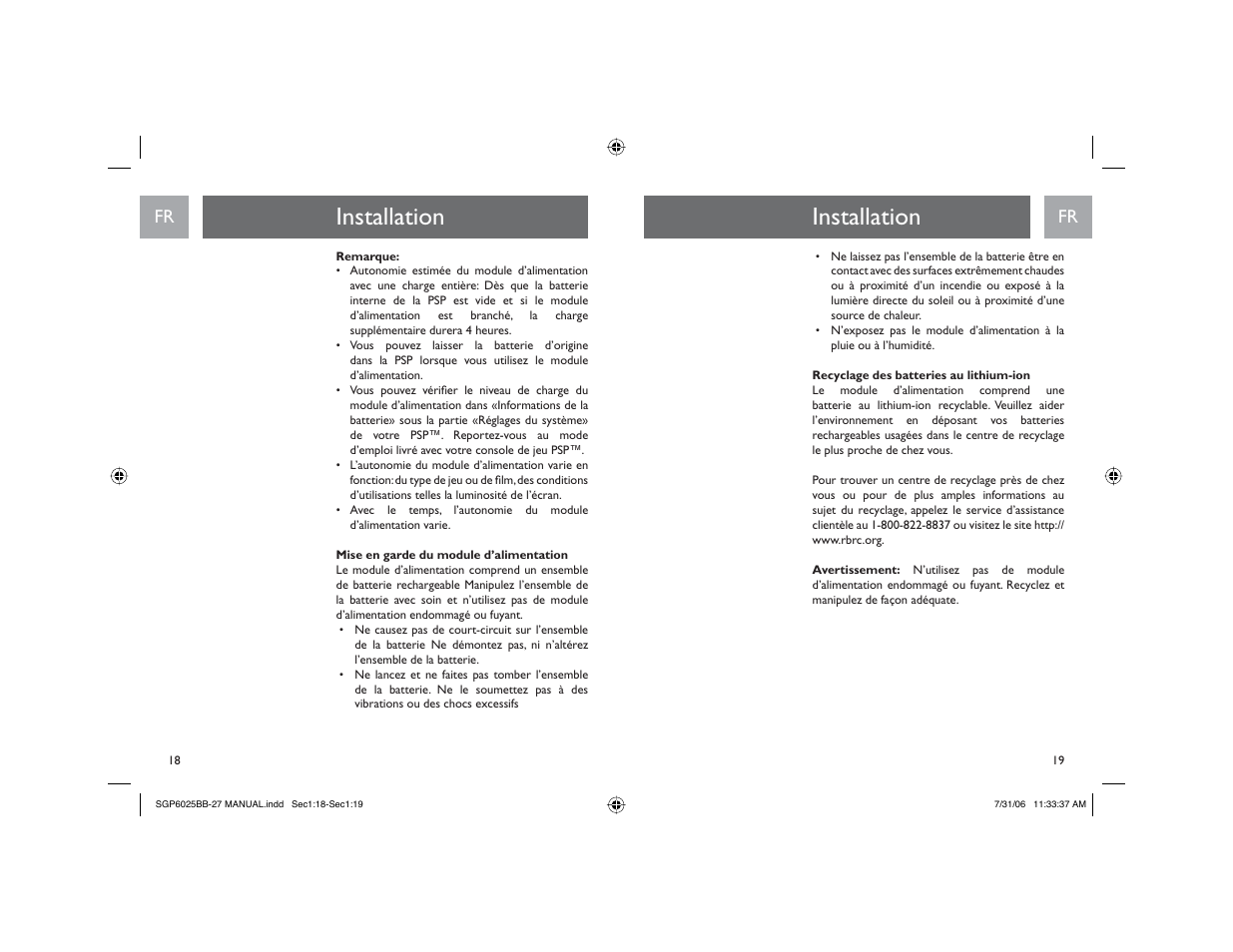 Installation | Philips SGP6025BB-27 User Manual | Page 10 / 19