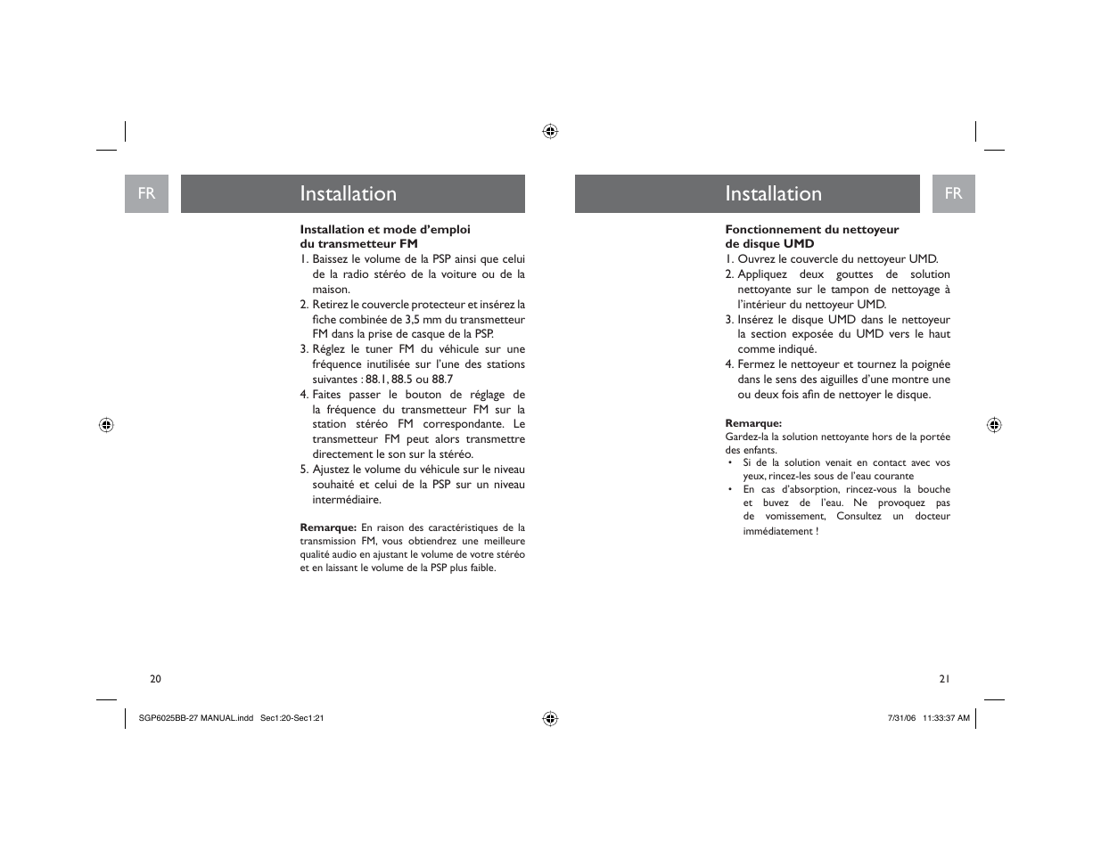 Installation | Philips SGP6025BB-27 User Manual | Page 11 / 19