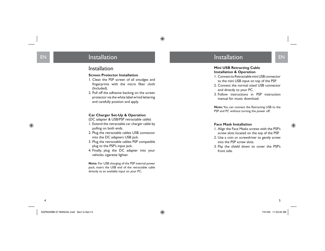 Installation | Philips SGP6025BB-27 User Manual | Page 3 / 19